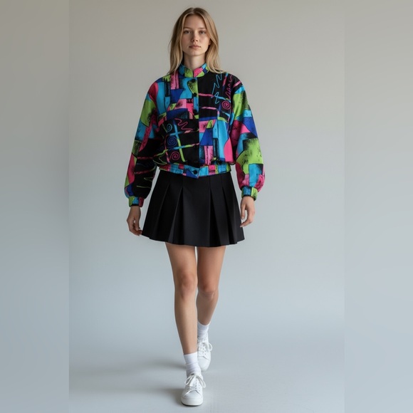 Vintage art to wear retro 80’s bomber Jacket 12 - Picture 2 of 16